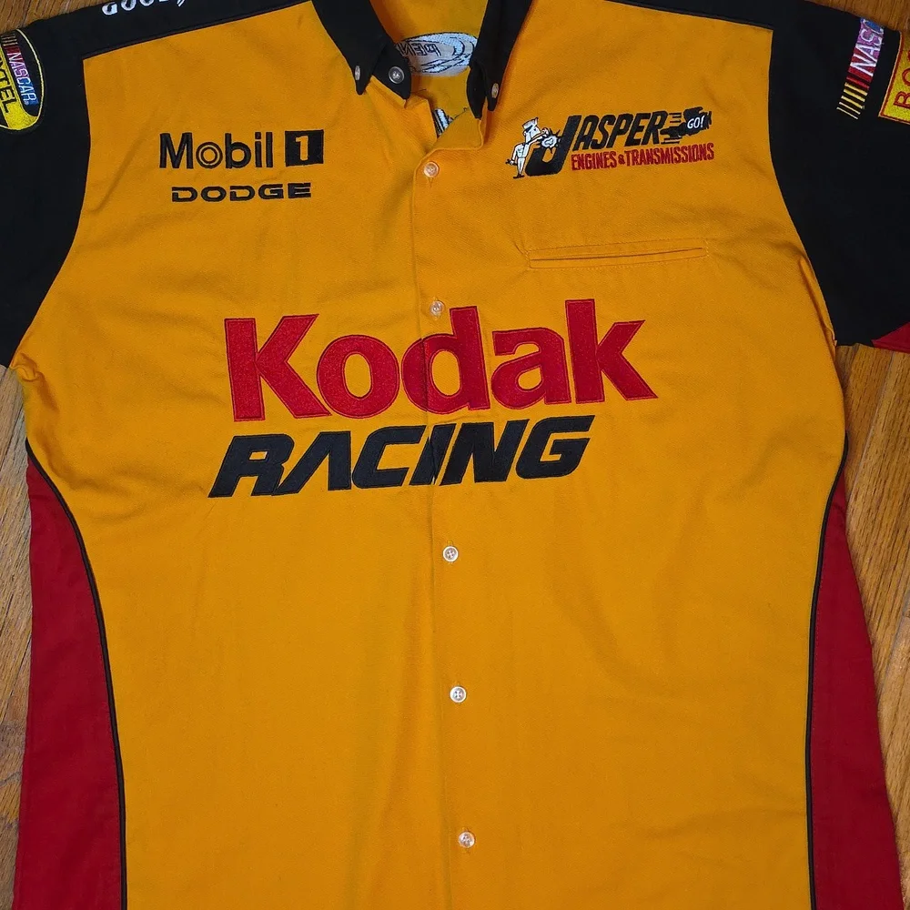 Vintage Sterling Marlin Kodak Racing Nascar Pit Crew Shirt Size L - Like New! - Picture 3 of 11